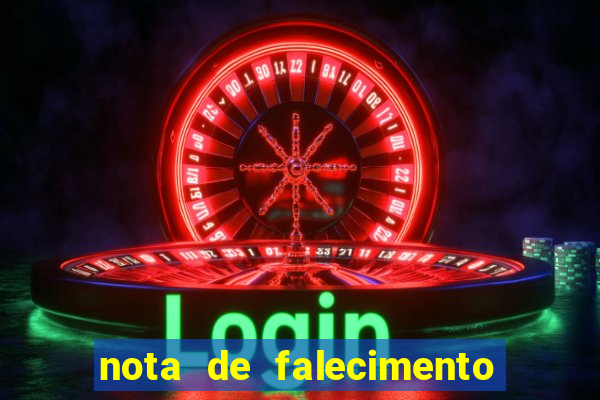 nota de falecimento em campos altos hoje